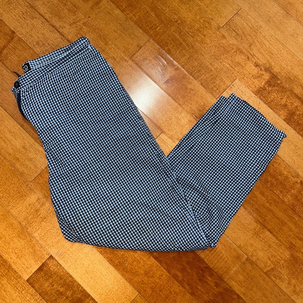 New York & Company Women’s Black and Blue Gingham Pants